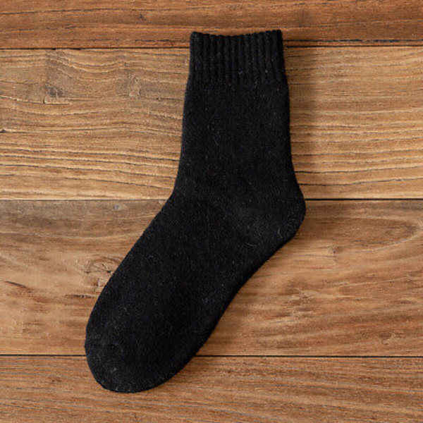 NEW 6pairs Mens Socks Winter Warm Thickened Wool blend Solid Color Casual Socks