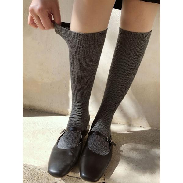5 Pairs of Ladies Solid color calf socks Solid color warm stockings