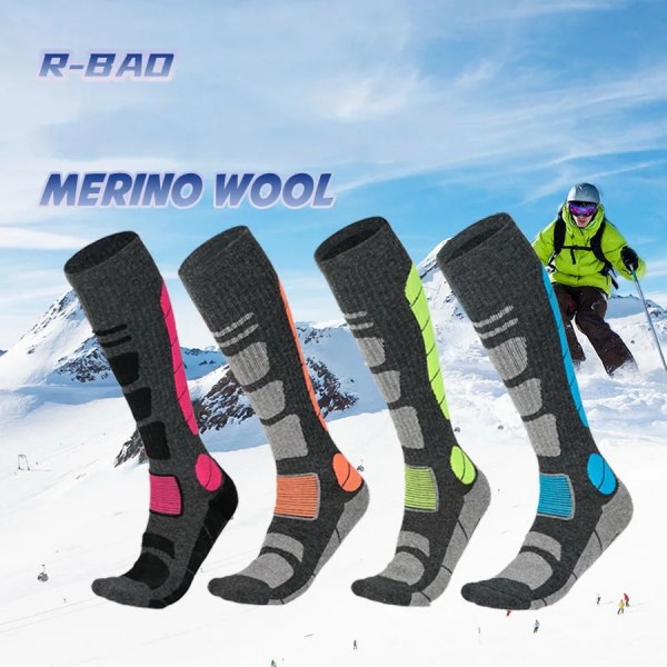 1 Pair Merino Wool Thermal Socks Men Women Winter Long Warm Compression Socks For Ski Hiking Snowboarding Climbing Sports Socks