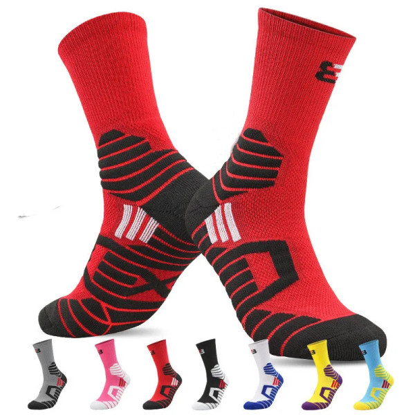 Autumn Winter New Style Red Men's Professional Basketball Socks Thickened Sports Stocking Durable Towel Bottom Socks