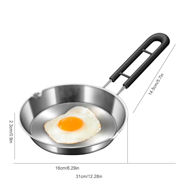 Mini Nonstick Frying Pan Breakfast Wok Steak Egg Pancake Pot 304 Stainless Steel Pan Bottom Induction Cooker Gas Stove