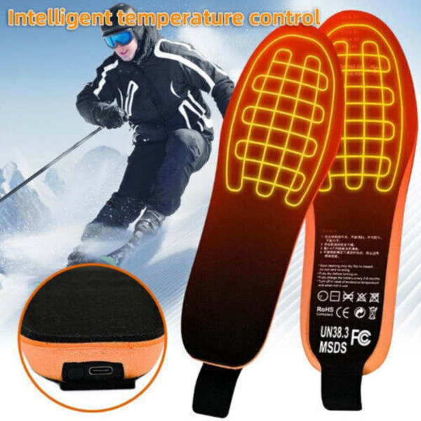 Winter Electric Heated Shoe Insoles Sock Pads Foot Warmer Feet USB Rechargeable