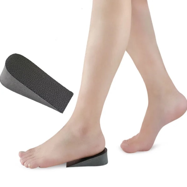 1 Pair Hard PU Leather Height Increase Insole Sneakers Heel Insert Heighten Half Insoles 1-3cm Shoe Pads Insoles for Unisex