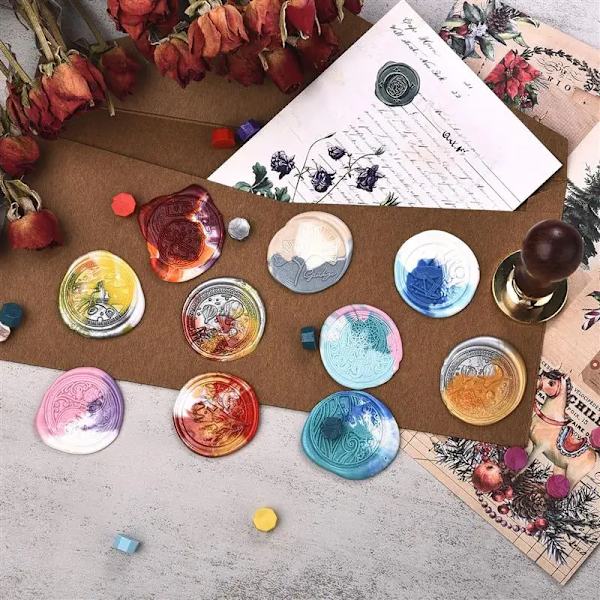 30MM Waxing Wax Seal Stamp Fantasy Night Sky Retro Lacquer Stamps Copper Head Envelopes Wedding Invitations Scrapbooking
