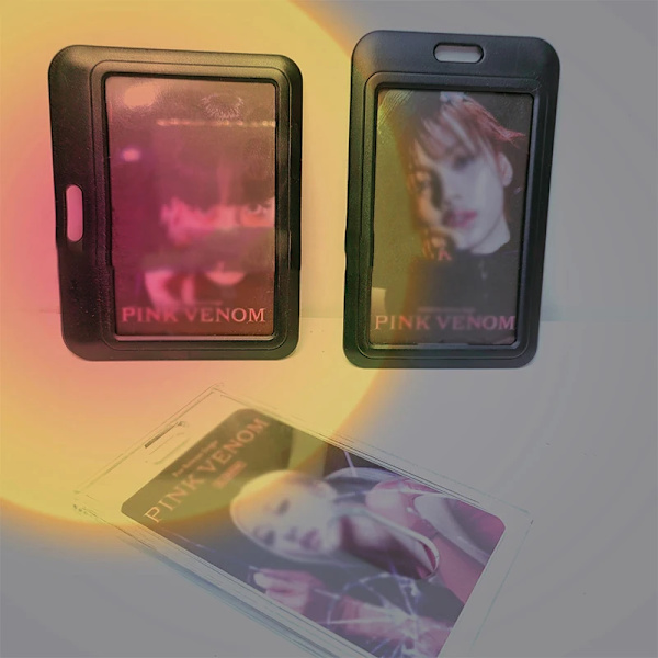 Ins Acrylic Photocard Holder Kpop Idol Card Holder Transparent Photo Sleeves Portable ID Bus Card Protector Pendant Keychain