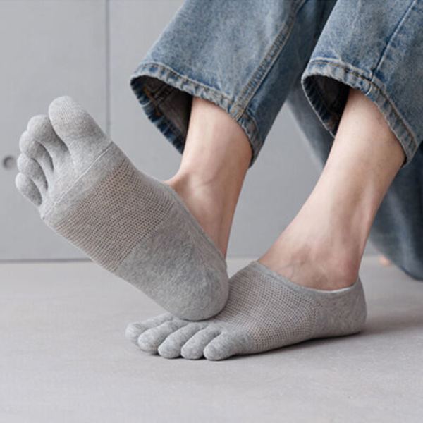 Womens Men's Casual Cotton Toes Socks Winter Sports Five Finger Socks Boat Socks
