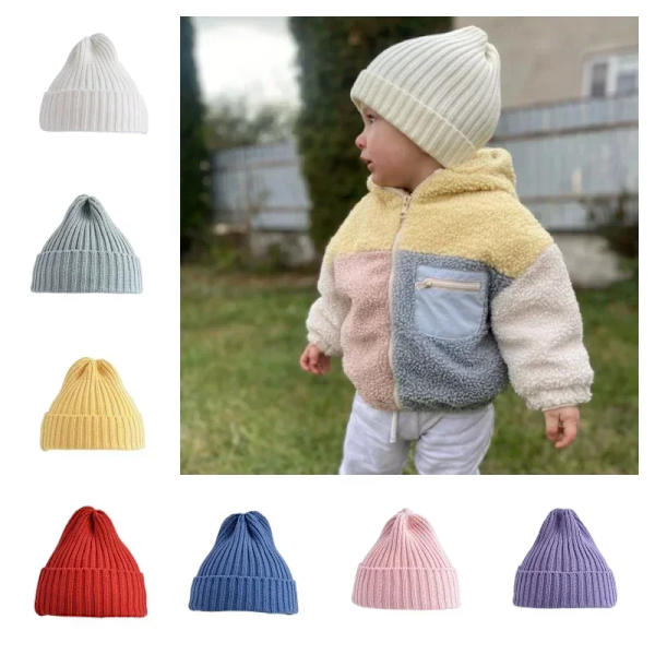 Kids Winter Hats for Newborn Boys Crochet Bonnet Toddler Girl Cap Children Baby Photography Props Boy Accessories Warmer Stuff