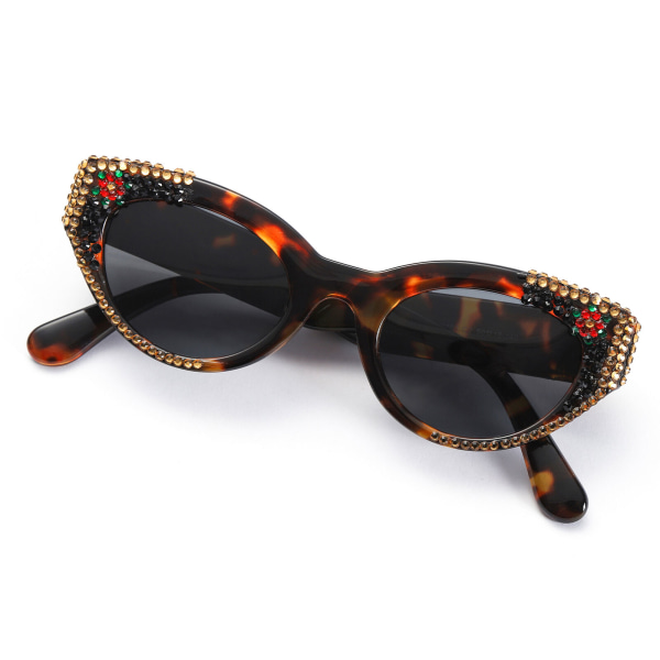Women Cat Eye Polarized Bling Sunglasses Trendy Rhinestones Shades Handmade AT
