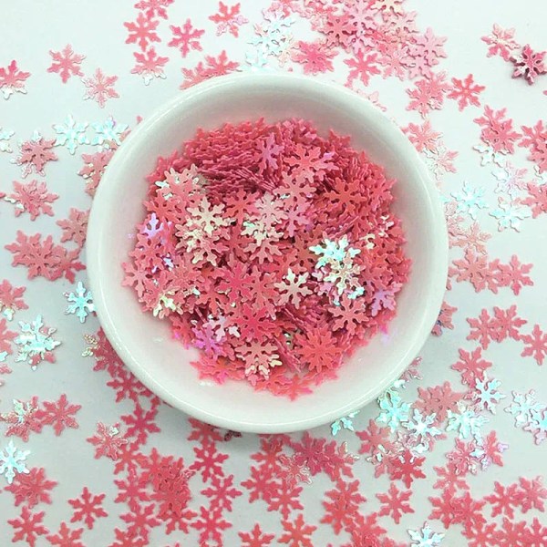 10mm Snowflake Sequins Craft Mix Macarons Colors Flower Sequin Paillettes Christmas Party Decor DIY Handmade Accessories 10g