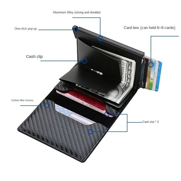 Credit card clip anti-theft brush automatic pop-up card bag ultra-thin credit card metal card bag men's multi-card wholesale