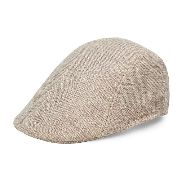 Solid Color Breathable Short Brim Shade Men Beret Spring Summer Sun Protection Men Cap Peaked Cap