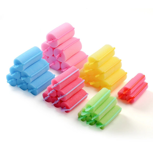 Soft Sponge Foam Cushion Hair Rollers Curlers Hairdressing Kit DIY Home Hair Styling Tool Hair Salon for Barber DIY Curls Random