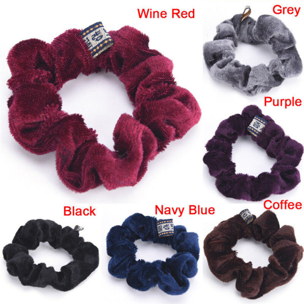 New Women Velvet Hair Scrunchies Elastic Hair Bands Ties Ponytail Accessories..u
