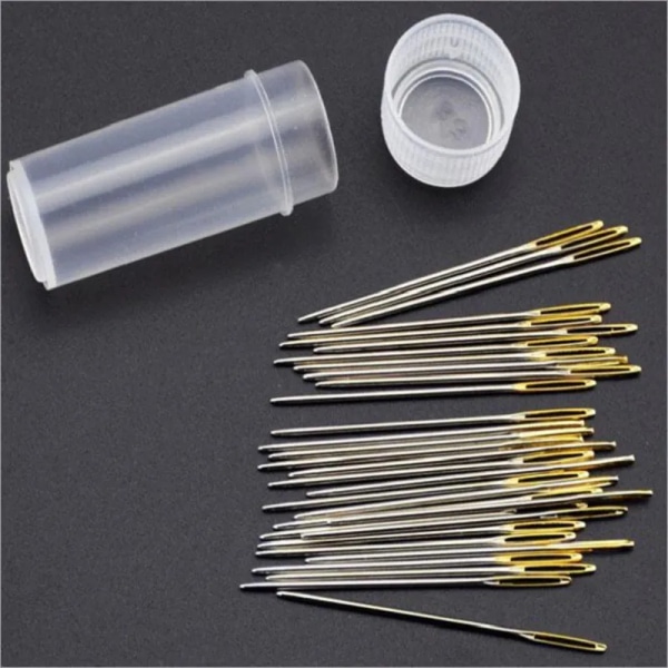 30PCS/BOX Gold tail Sewing Needle NO.22/24/26 Embroidery Fabric Cross Stitch Darning Needles Stainless steel DIY Craft Tools
