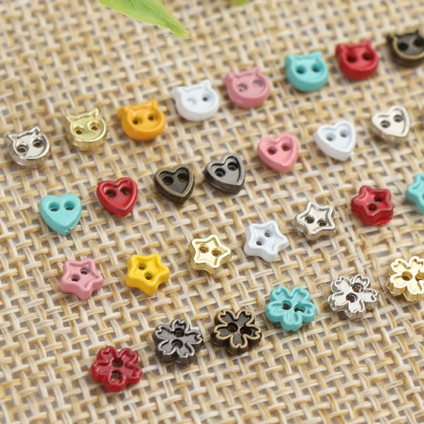 20Pcs 4mm Metal Doll Clothes Buckles Handmade Mini Buttons Cartoon Style DIY Sewing Material Dolls Clothing Accessories 4 Styles