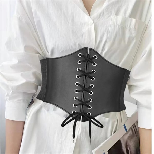 WFashion Trend Belt Female Goth Handmade PU Leather Harness Corset Bondage Waist Festival Punk Rock Accessories Y2k Jeans