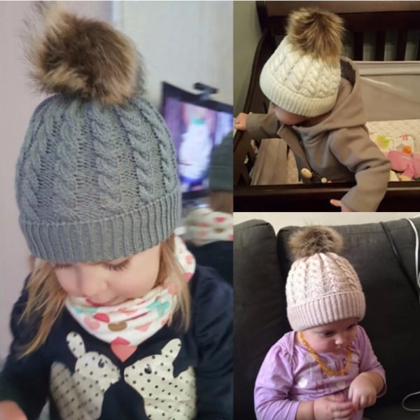 Baby Boy Hat Cute Pompom Baby Cap Beanie Autumn Winter Warm Knitted Children Girls Hats Solid Hairball Elastic Kids Caps Bonnet