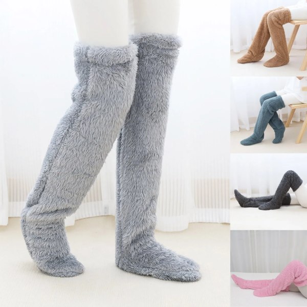 Long Socks Warm Floor Plush Socks For Women Fluffy Coral Fleece Women'S Winter Soft Indoor Towel Socks New Year Gift Christmas