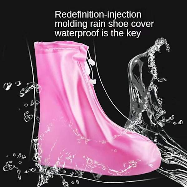 New Rain Boot Cover with Waterproof Layer Non-slip Wear-resistant Thick Waterproof Shoe Cover Men Women's Reusab Rain Boot Cover