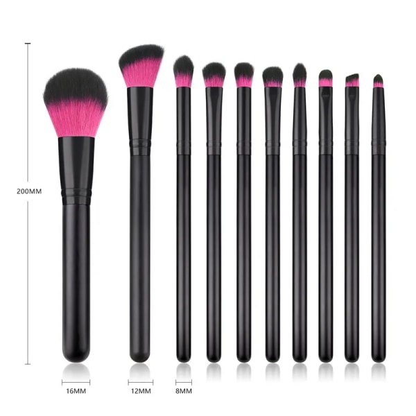 10PCS Makeup Brushes Set Black Handle Women Foundation Make up Brush Beauty Tools Kit for Lip Eye Liner maquiagem