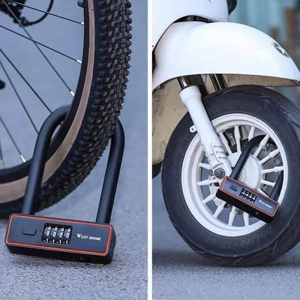 Bike U Lock Security Bicycle Combination U Lock With 2 Keys Safety Resettable 4 Digit Lock For Scooter Universal Heavy Duty