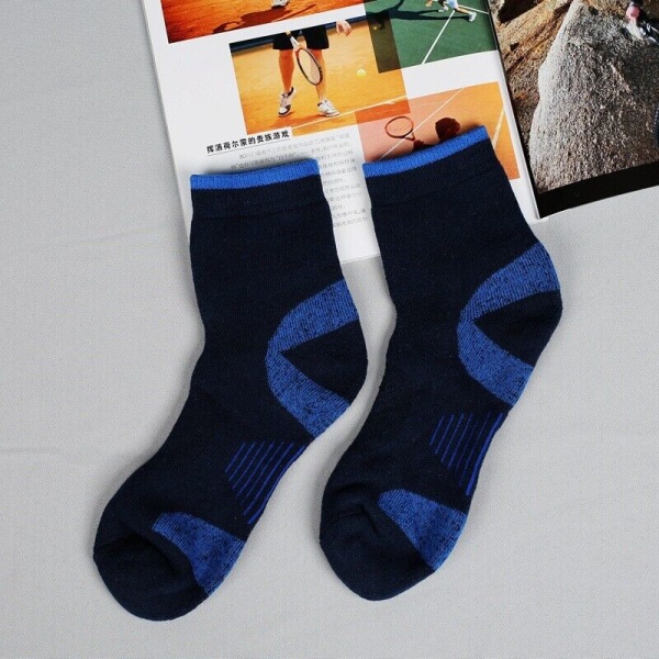 5 Pairs Men's Cotton Thick Breathable Sweat Absorbing Terry Medium Socks