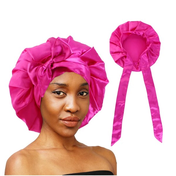New Women Satin Solid Sleeping Hat Soft Bandanas Turban Hair Bonnet Nightcap Silky Shower Caps For Curly Hair Bonnets Unisex Cap