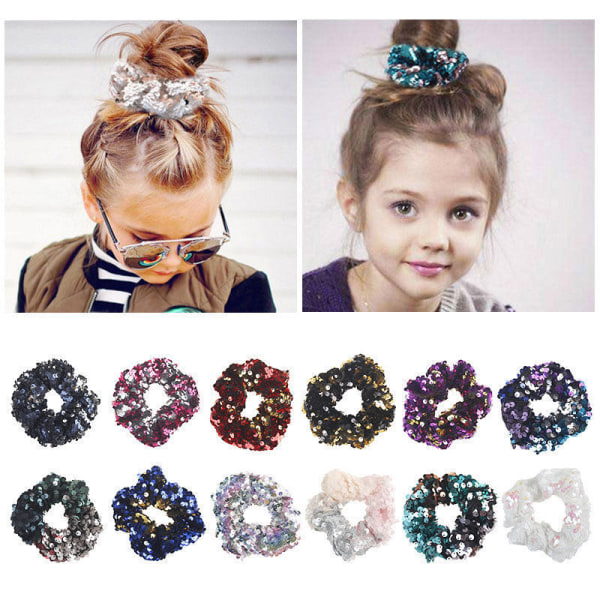 Fashion Girls Sequin Hair Bobbles Hair Accessory Hair Bands Elastics Scrunchie