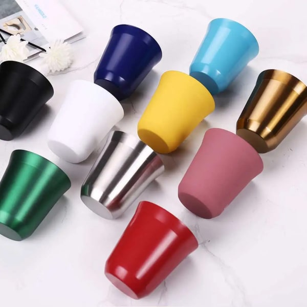 80ml Espresso Mugs 304 Stainless Steel Coffee Cups Insulated Double Wall Dishwasher Safe Capacity Insulation