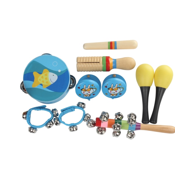 10 Pcs Orff Children's Musical Instrument Set Baby Music Early Education Toys For Boys And Girls Preschool Education Tambourine