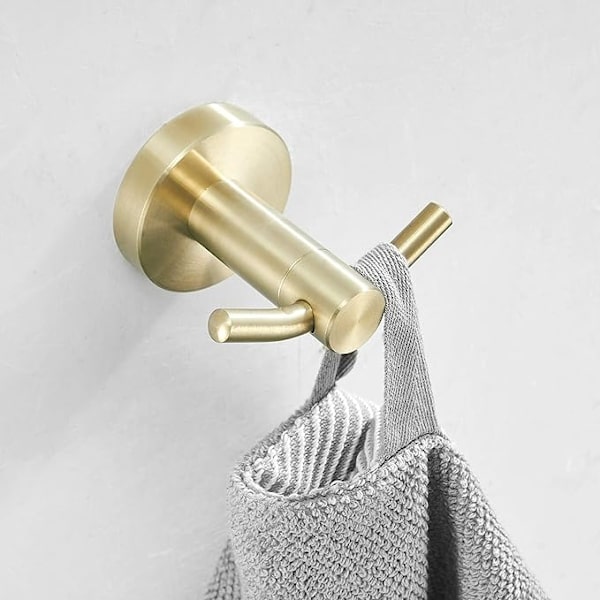 Borste Guld Rostfritt stål Klädkrok Väggmonterad handdukskrok Badrumshårdvara Robe Krok Dörr Hatt Krok Kmmoun