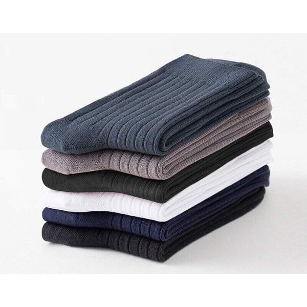 5 Pairs of men's cotton solid color thick sweat-wicking odor-proof stockings