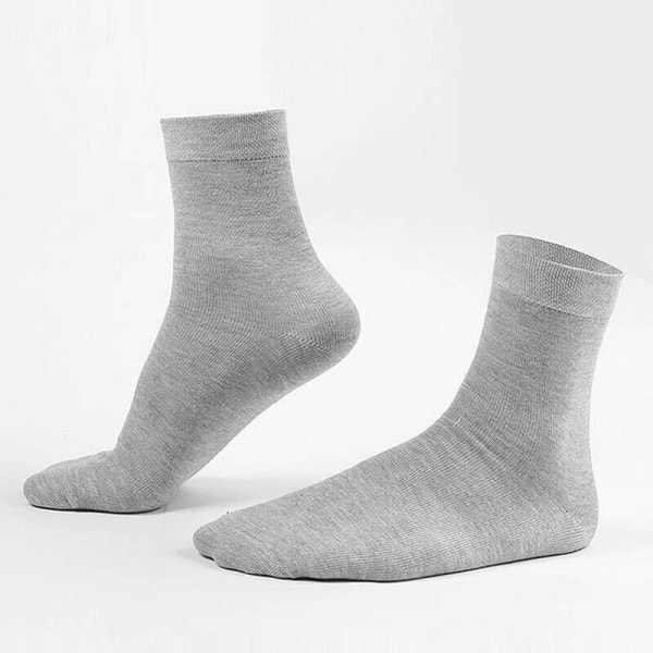 5 Pairs Men's Solid Color Business Breathable Thin Cotton Medium Tube Socks