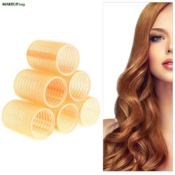 6 Pcs Self Grip Hair Rollers Magic Curler Plastic Self-adhesive Hair Curling Hairdressing Tool Girl Beauty Styling Tool