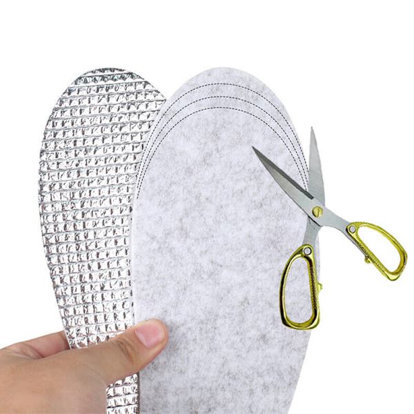 1Pair Aluminum Foil Insoles Winter Warm Summer Cool Wool Shoe Pads Insert ^/t
