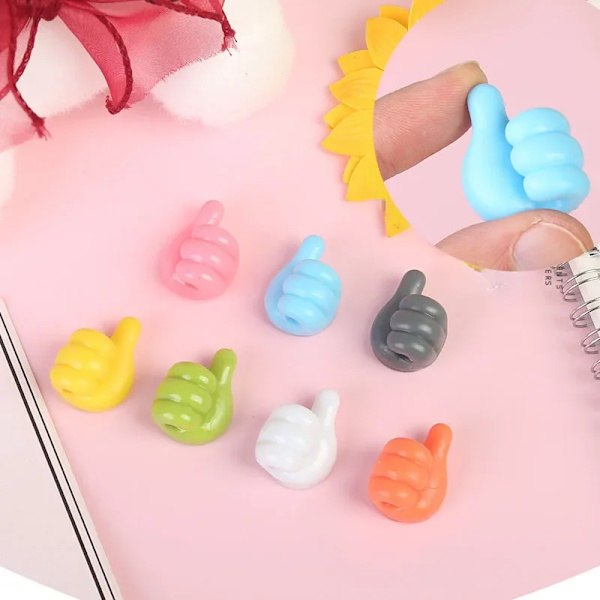 Thumb shaped Rubber Hook Holder Glasses Case  Power Cord Charging Line Self Adhesive Mini Hook Car Gadget Decorations