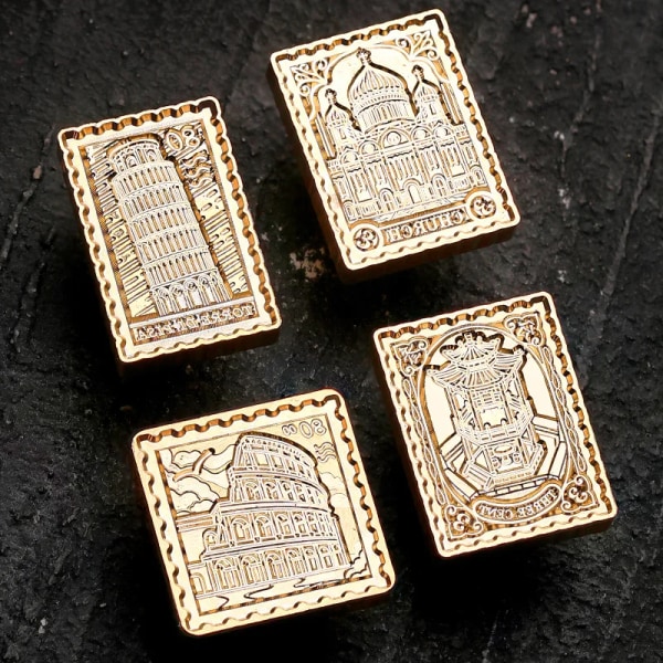 Wax Seal Stamp Retro/City Square multistory Travel Building Lacquer Seal Copper Head  Envelopes Wedding Invitations Scrapbooking