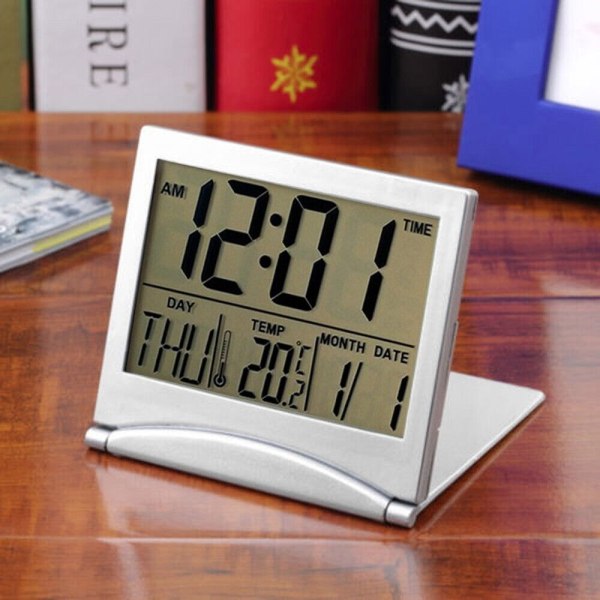 Digital Clock Accessory Alarm Desktop Display Folding Temperature Travel