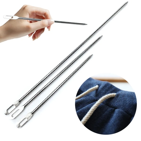 5pcs Metal wool suture needle big hole blunt head plush thread needle big eyes no sharp safety and large embroidery needles