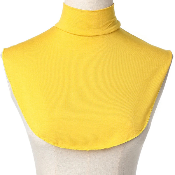Womens Modal Turtleneck Fake Collar Islamic Hijab Extensions Solid Color Mock Neck Half Top Blouse Detachable Hijab Neck Warmer