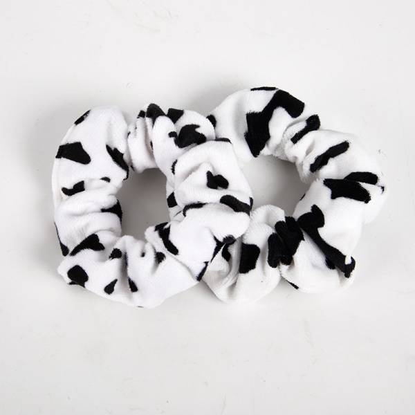 Cow Pattern Velvet Hair Ring Scrunchie Girls Elastic Hair Bands Tie Head~qk