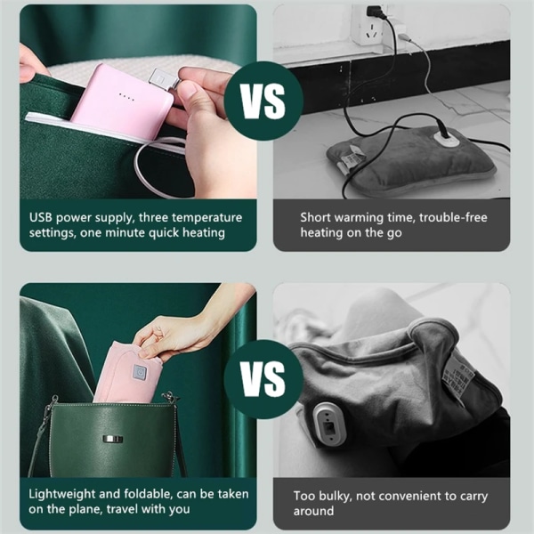 Winter Electric Heated Hand Warmer Pouch Cute USB Rechargeable Safety Washable Reusable Hot Water Bottle Handwarmer