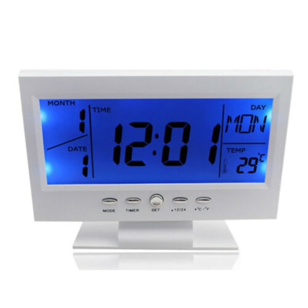Led Digital Projection Alarm Clock Loud Snooze Calendar Weather Display