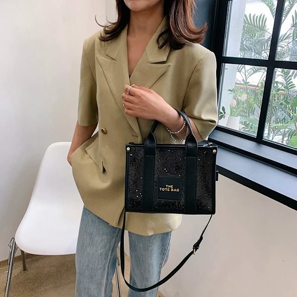 Shiny Sequins The Tote Bag for Women Luxury Designer Handbags Women Top Handle Shopper Bag Casual Shoulder Crossbody Bags 2023