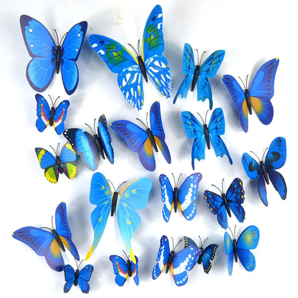 12pcs 3D Butterfly Wall Stickers DIY Butterflies Fridge Sticker Creative Butterfly Kids Rooms Home Wall Decor Wedding Decoration