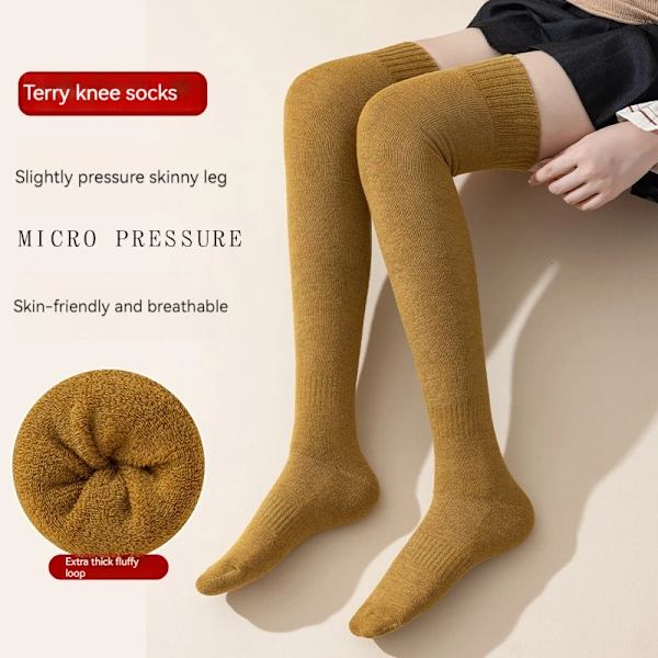 Thickened Stockings For Warmth Knee Length Socks Loop Socks For Women Autumn And Winter Plush High Tube Loop Socks For Children
