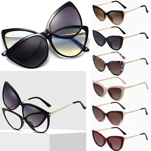 Sunglasses Polarized Magnetic Clip-on Eyeglass Frame Blue Light Blocking UV Rx B