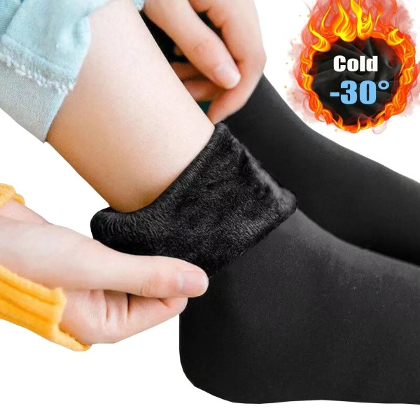 Female Winter Fleece Thick Warm Socks Soft Comfortable Solid Color Home Floor Thick Stocking Soft Boots Sleeping Socks