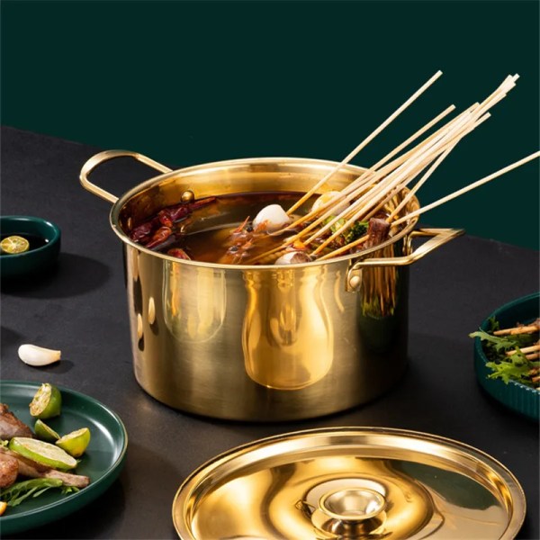 Stainless Steel Kitchen Stew Pots Saucepan with Cover Durable Non-Stick Cooking Cookware Set for Induction Cooker