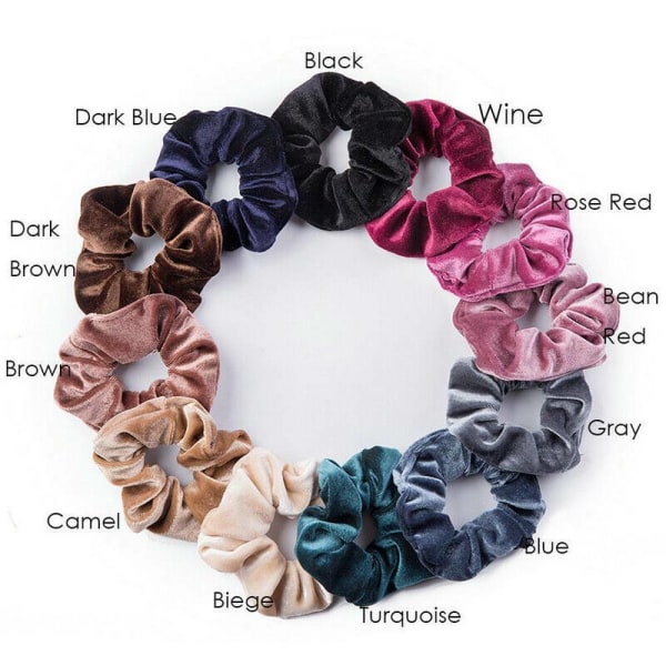12 Pcs Velvet Hair Scrunchies Hair Ties Elastic Hair Ropes Bands For Women Girls